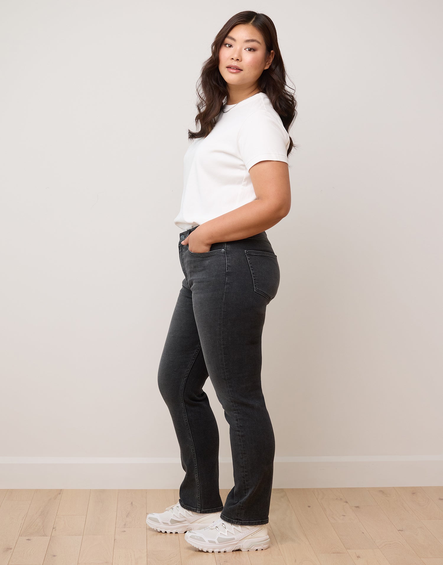 Jeans coupe slim Emily - gris graphite 2 de 3