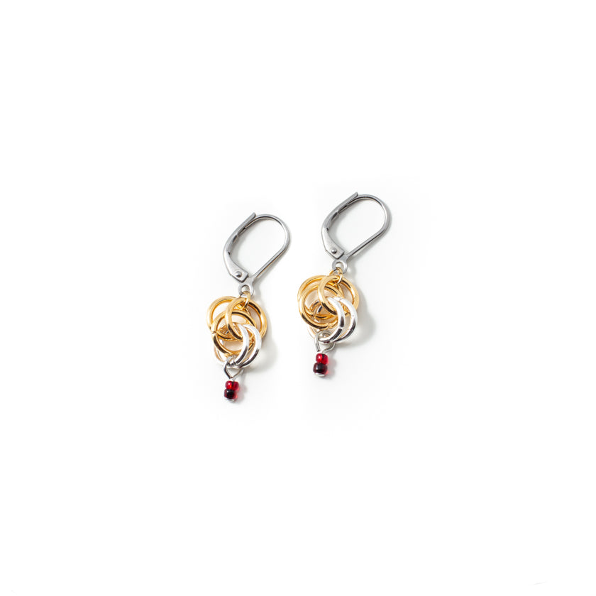 Bime Earrings - Garnet Red