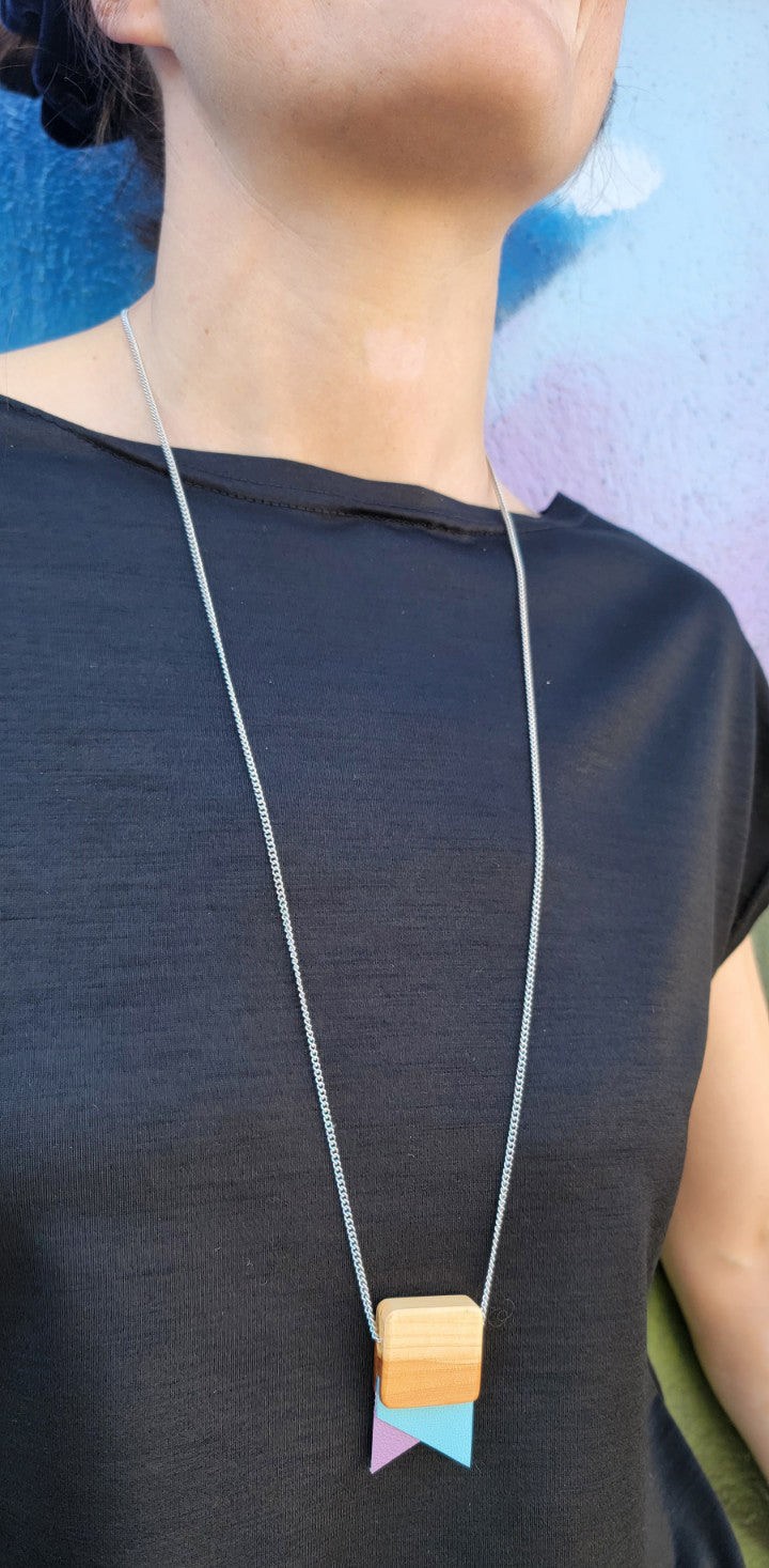 Mini Asymmetric leather necklace