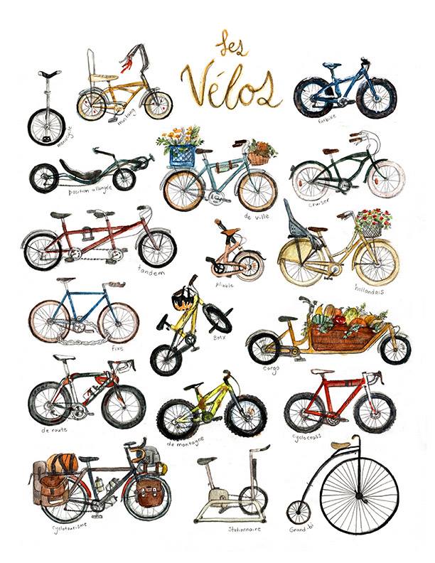Carte de souhaits Vélos par Mathilde Cinq-Mars