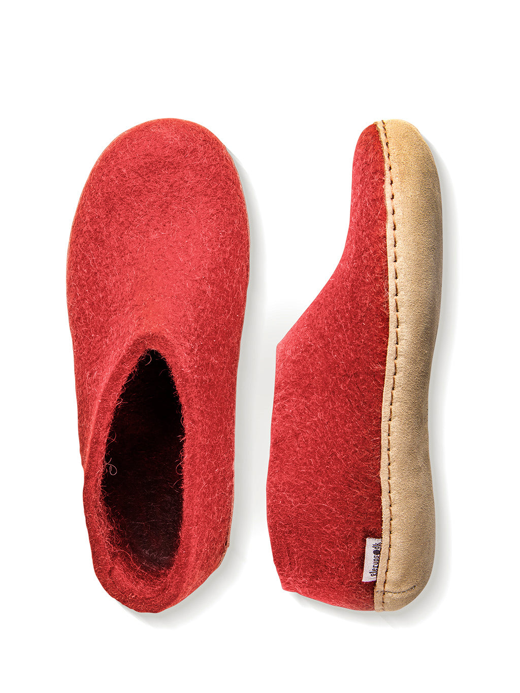 Red wool shoe with leather sole *size 41*