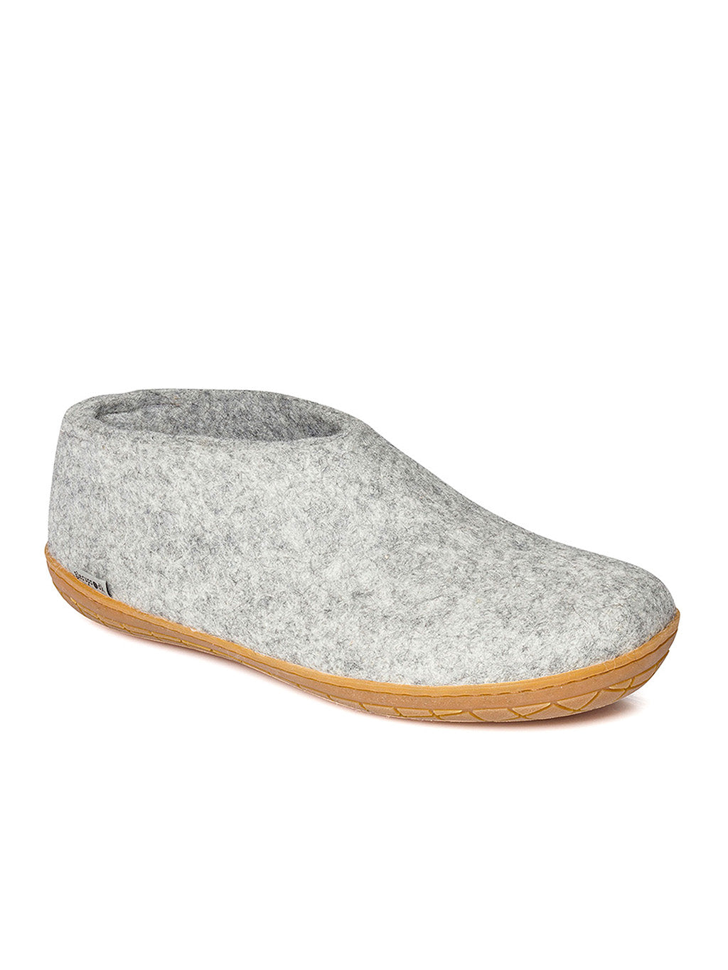 Chaussure de laine grise avec semelle en caoutchouc