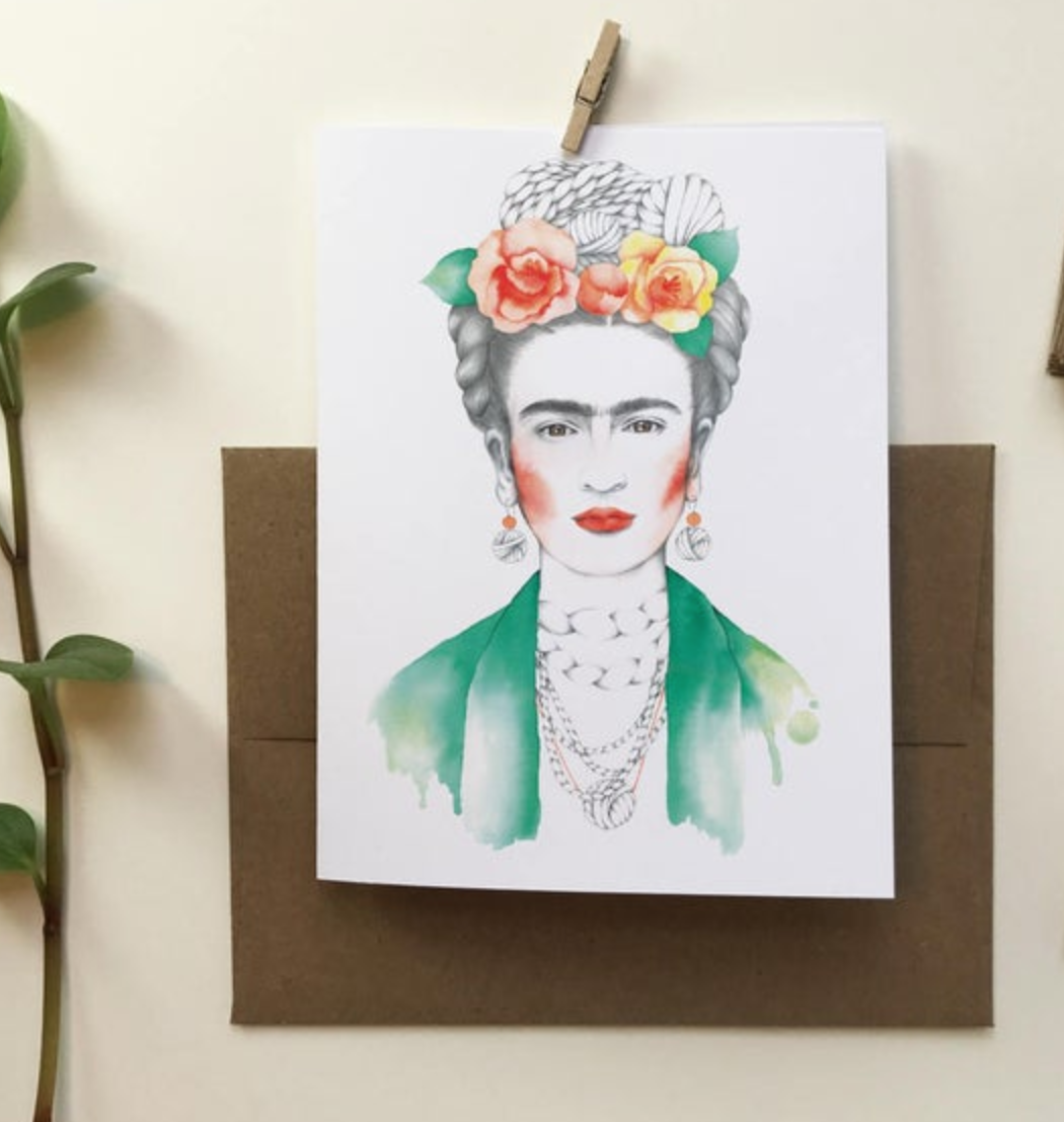 Carte portrait Frida Kahlo par Katrinn Pelletier