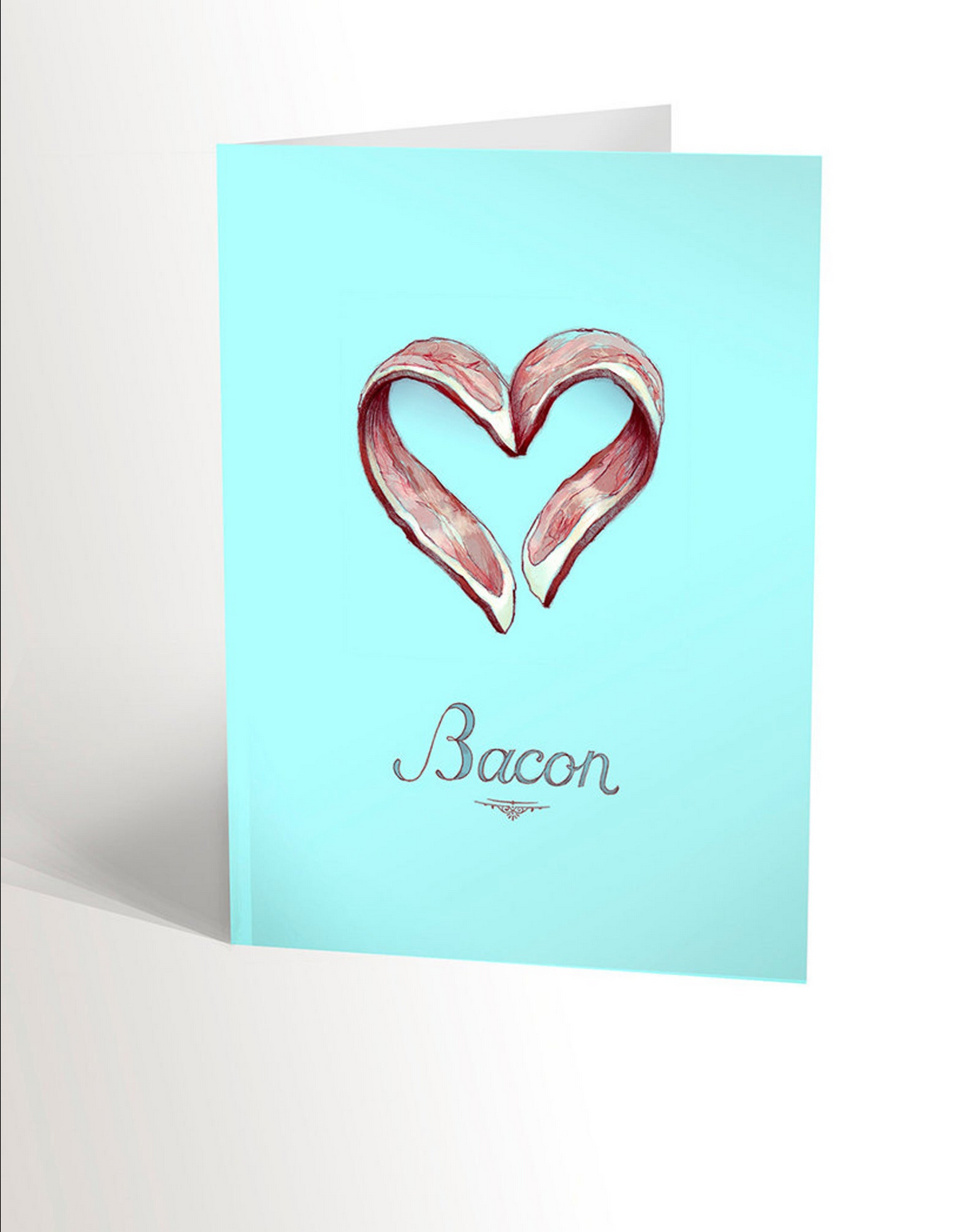 Carte de souhaits amoureux de bacon