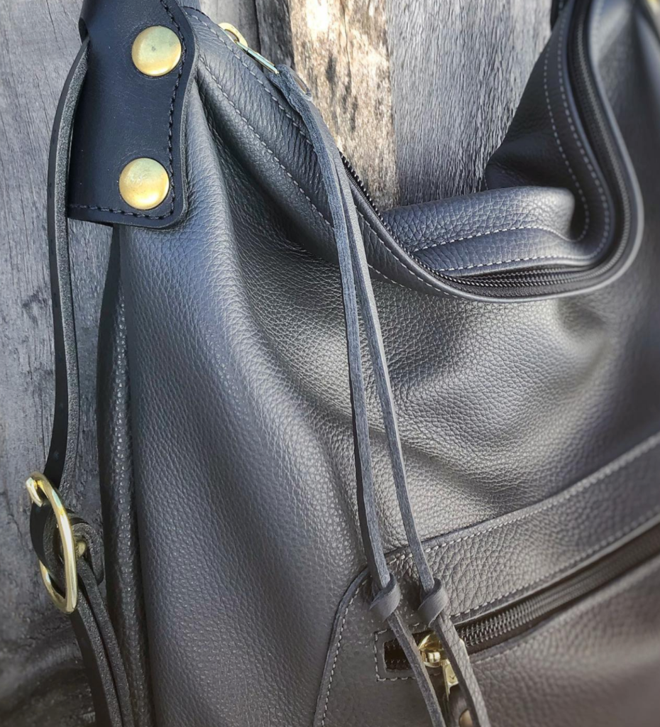 Transformable Leather Bag "Villa Sak" Gray
