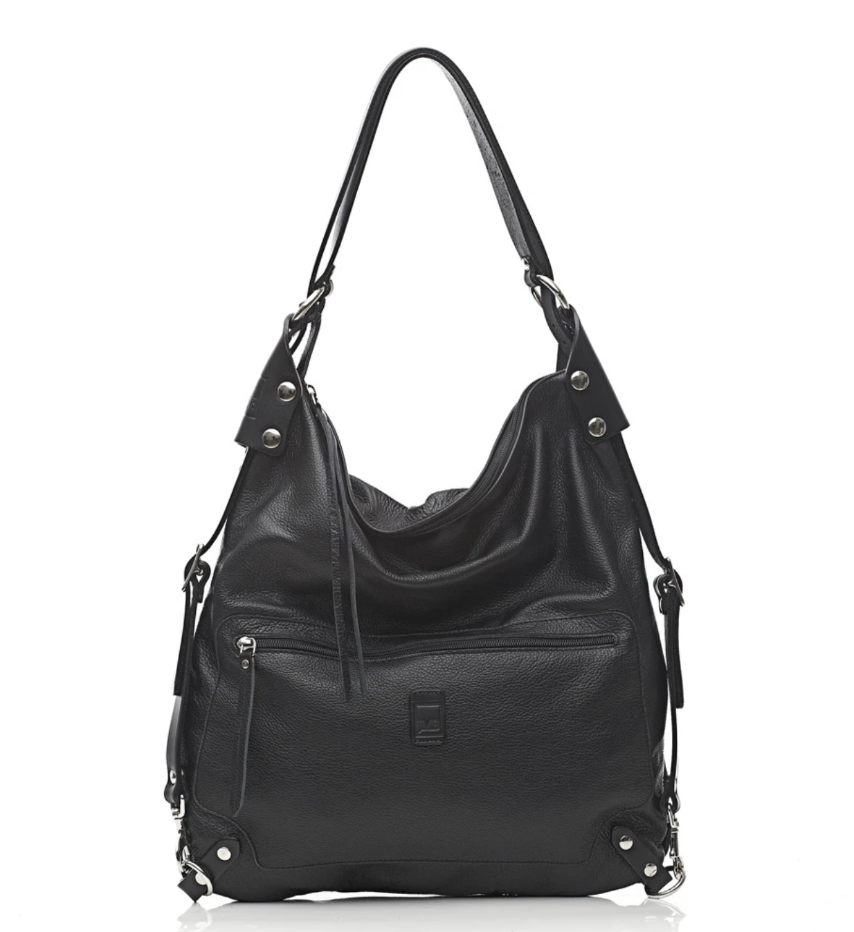 Transformable Leather Bag "Villa Sak" Black