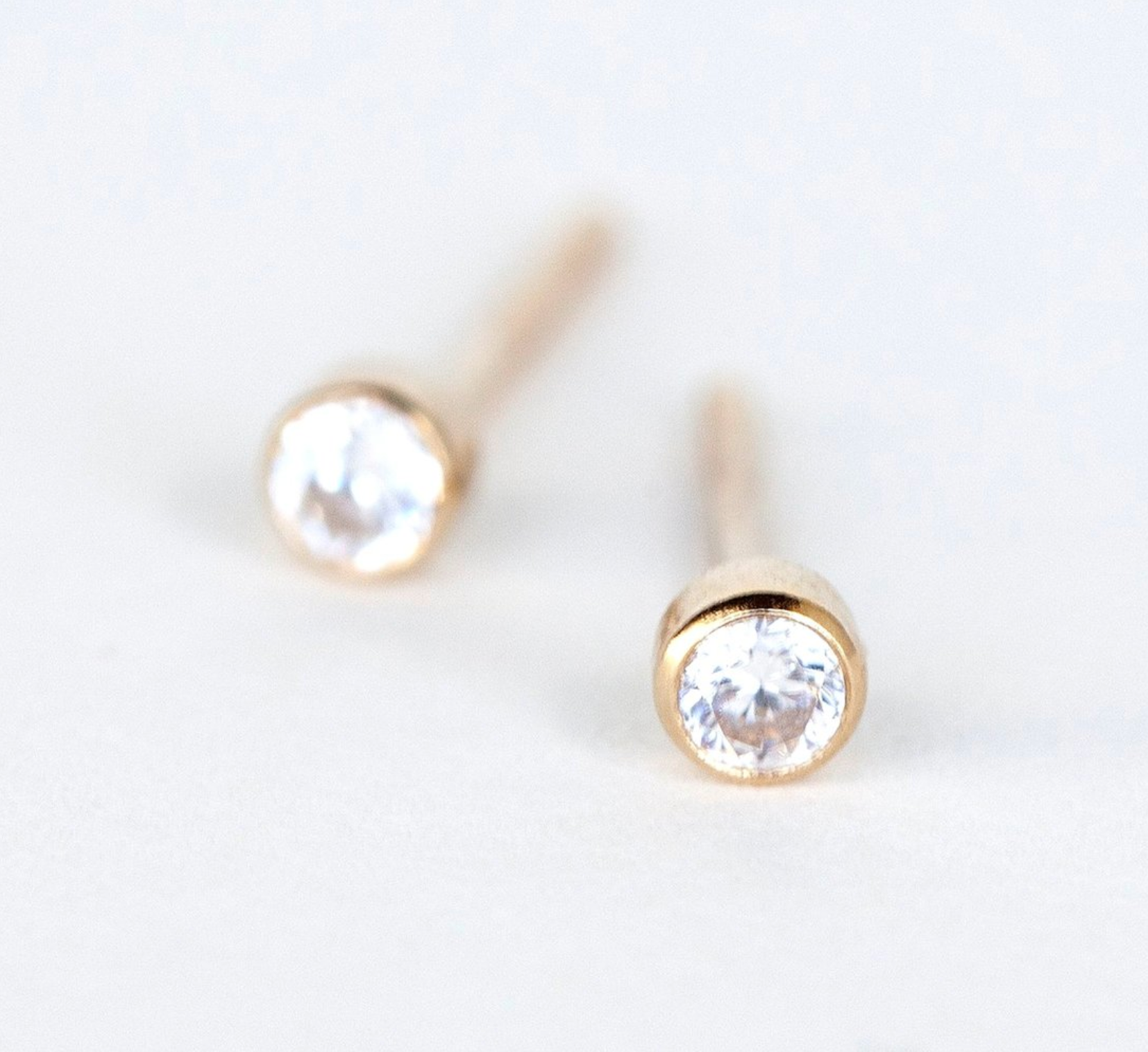 14k gold plated and zircon Cutler earrings