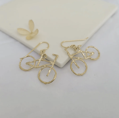 Boucles d’oreilles Vélo bronze jaune